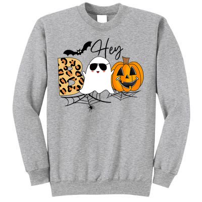 Cute Ghost Halloween Pumpkin Face Hey Boo Trendy Halloween Sweatshirt