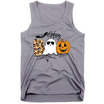 Cute Ghost Halloween Pumpkin Face Hey Boo Trendy Halloween Tank Top