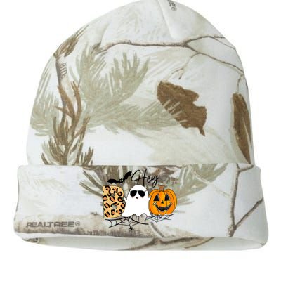 Cute Ghost Halloween Pumpkin Face Hey Boo Trendy Halloween Kati Licensed 12" Camo Beanie