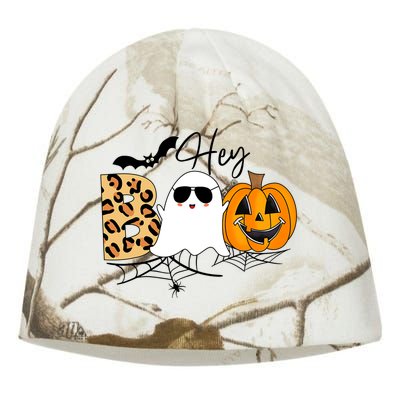 Cute Ghost Halloween Pumpkin Face Hey Boo Trendy Halloween Kati - Camo Knit Beanie