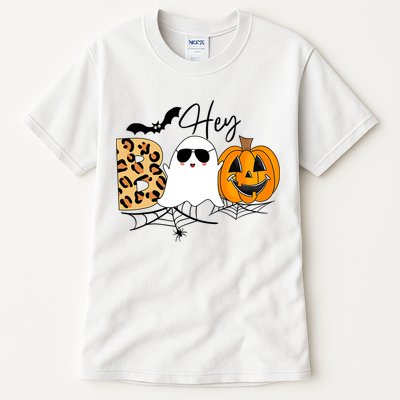 Cute Ghost Halloween Pumpkin Face Hey Boo Trendy Halloween Tall T-Shirt