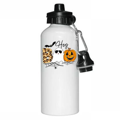 Cute Ghost Halloween Pumpkin Face Hey Boo Trendy Halloween Aluminum Water Bottle