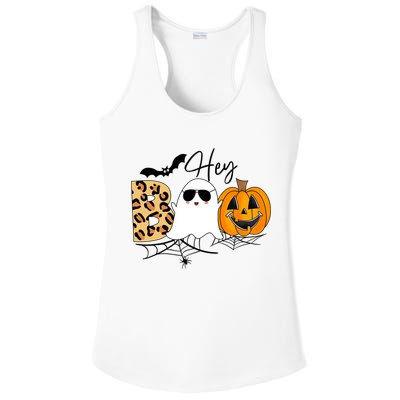 Cute Ghost Halloween Pumpkin Face Hey Boo Trendy Halloween Ladies PosiCharge Competitor Racerback Tank