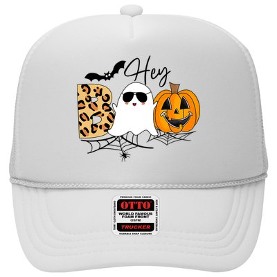 Cute Ghost Halloween Pumpkin Face Hey Boo Trendy Halloween Trucker Hat