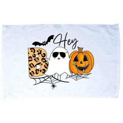 Cute Ghost Halloween Pumpkin Face Hey Boo Trendy Halloween Microfiber Hand Towel