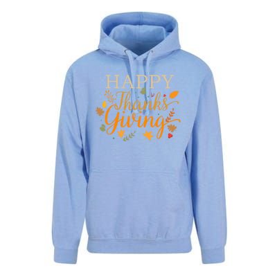 Cute Gift Happy Thanksgiving Autumn Fall Leaves For Holiday Season Unisex Surf Hoodie