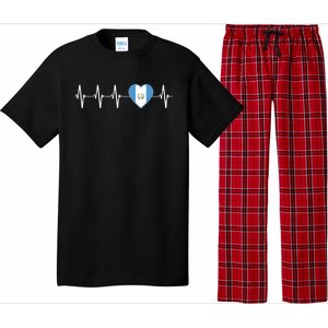 Chapin Guatemalan Heartbeat I Love Guatemala Flag Gift Funny Gift Pajama Set