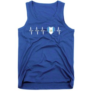 Chapin Guatemalan Heartbeat I Love Guatemala Flag Gift Funny Gift Tank Top