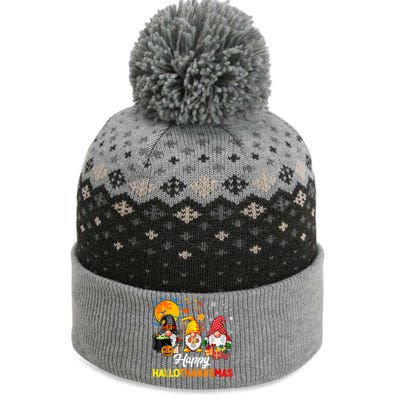 Cute Gnomes Happy Hallothanksmas Funny Halloween Christmas The Baniff Cuffed Pom Beanie