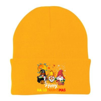 Cute Gnomes Happy Hallothanksmas Funny Halloween Christmas Knit Cap Winter Beanie