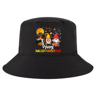 Cute Gnomes Happy Hallothanksmas Funny Halloween Christmas Cool Comfort Performance Bucket Hat