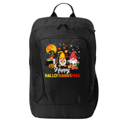 Cute Gnomes Happy Hallothanksmas Funny Halloween Christmas City Backpack