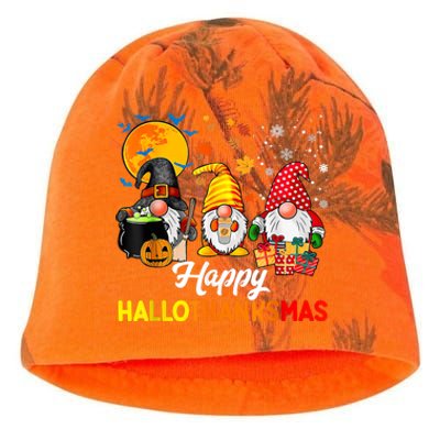 Cute Gnomes Happy Hallothanksmas Funny Halloween Christmas Kati - Camo Knit Beanie