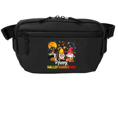 Cute Gnomes Happy Hallothanksmas Funny Halloween Christmas Crossbody Pack