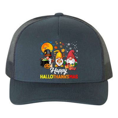 Cute Gnomes Happy Hallothanksmas Funny Halloween Christmas Yupoong Adult 5-Panel Trucker Hat