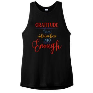 Cool Gratitude Holiday Gobble Thanksgiving Quote Gift Ideas Great Gift Ladies PosiCharge Tri-Blend Wicking Tank