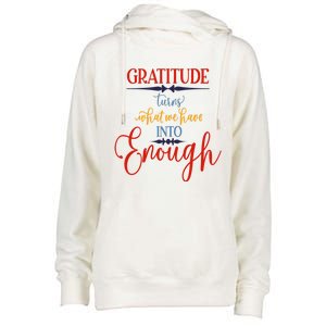 Cool Gratitude Holiday Gobble Thanksgiving Quote Gift Ideas Great Gift Womens Funnel Neck Pullover Hood