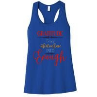 Cool Gratitude Holiday Gobble Thanksgiving Quote Gift Ideas Great Gift Women's Racerback Tank