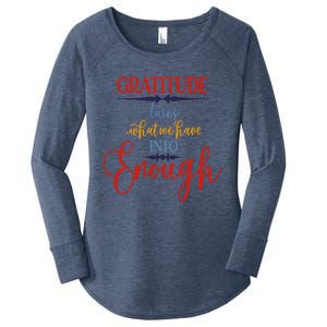 Cool Gratitude Holiday Gobble Thanksgiving Quote Gift Ideas Great Gift Women's Perfect Tri Tunic Long Sleeve Shirt