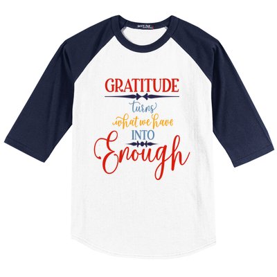 Cool Gratitude Holiday Gobble Thanksgiving Quote Gift Ideas Great Gift Baseball Sleeve Shirt