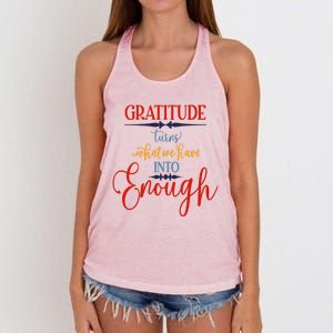 Cool Gratitude Holiday Gobble Thanksgiving Quote Gift Ideas Great Gift Women's Knotted Racerback Tank