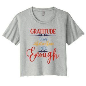 Cool Gratitude Holiday Gobble Thanksgiving Quote Gift Ideas Great Gift Women's Crop Top Tee