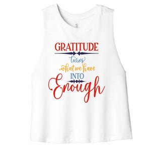 Cool Gratitude Holiday Gobble Thanksgiving Quote Gift Ideas Great Gift Women's Racerback Cropped Tank