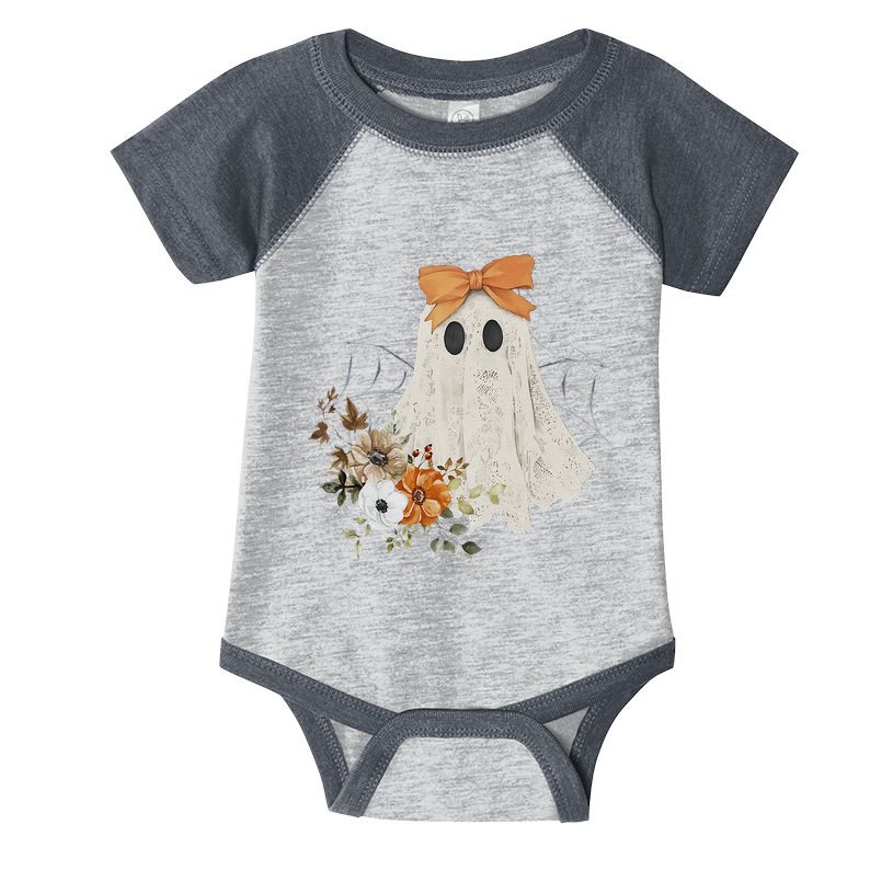 Coquette Ghost Halloween Flower Ghost Spooky Lace Ghost Gift Infant Baby Jersey Bodysuit
