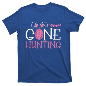 Cute Gone Hunting Easter Egg Bunny Graphic Gift T-Shirt