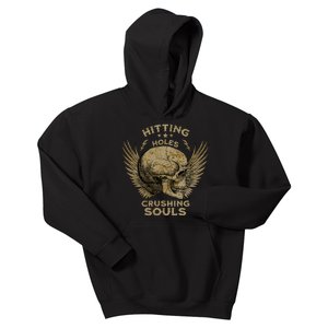 Cornhole Gift Hitting Holes And Crushing Souls Kids Hoodie