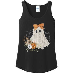 Coquette Ghost Halloween Flower Ghost Spooky Lace Ghost Ladies Essential Tank