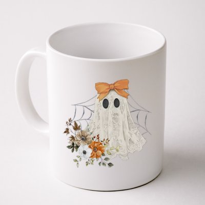 Coquette Ghost Halloween Flower Ghost Spooky Lace Ghost Coffee Mug