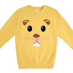 Cute Groundhog Head Face Shirts Groundhog Day Premium Crewneck Sweatshirt