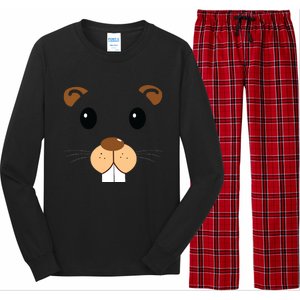 Cute Groundhog Head Face Shirts Groundhog Day Long Sleeve Pajama Set