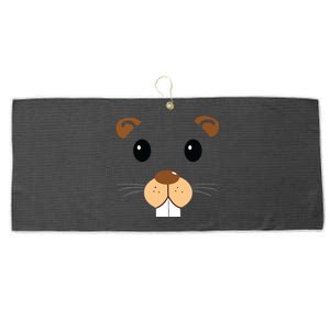 Cute Groundhog Head Face Shirts Groundhog Day Large Microfiber Waffle Golf Towel