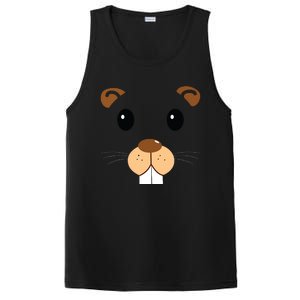 Cute Groundhog Head Face Shirts Groundhog Day PosiCharge Competitor Tank