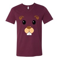 Cute Groundhog Head Face Shirts Groundhog Day V-Neck T-Shirt