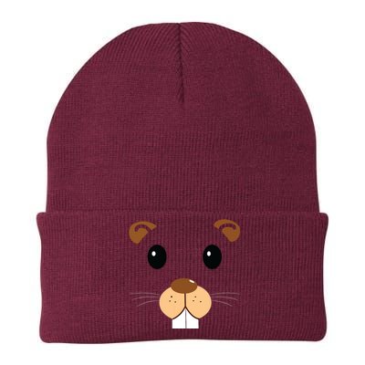 Cute Groundhog Head Face Shirts Groundhog Day Knit Cap Winter Beanie