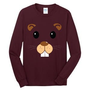 Cute Groundhog Head Face Shirts Groundhog Day Tall Long Sleeve T-Shirt