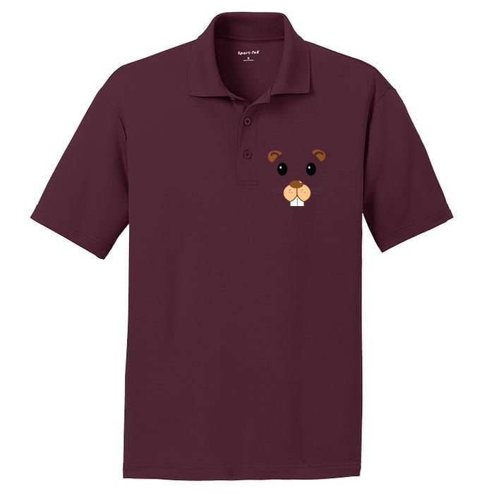 Cute Groundhog Head Face Shirts Groundhog Day PosiCharge RacerMesh Polo