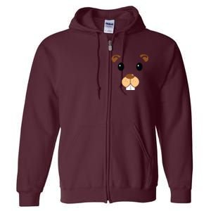 Cute Groundhog Head Face Shirts Groundhog Day Full Zip Hoodie