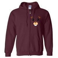 Cute Groundhog Head Face Shirts Groundhog Day Full Zip Hoodie