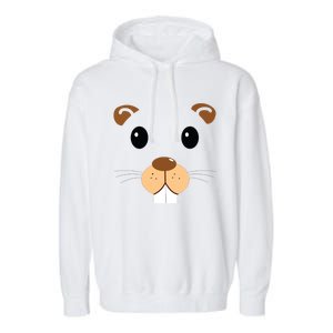 Cute Groundhog Head Face Shirts Groundhog Day Garment-Dyed Fleece Hoodie