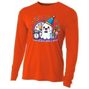 Cute Ghost Happy New Year 2025 New YearS Eve Party Costume Gift Cooling Performance Long Sleeve Crew