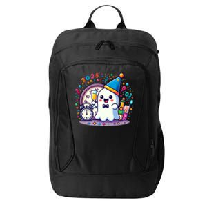 Cute Ghost Happy New Year 2025 New YearS Eve Party Costume Gift City Backpack