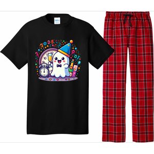 Cute Ghost Happy New Year 2025 New YearS Eve Party Costume Gift Pajama Set