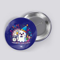 Cute Ghost Happy New Year 2025 New YearS Eve Party Costume Gift Button