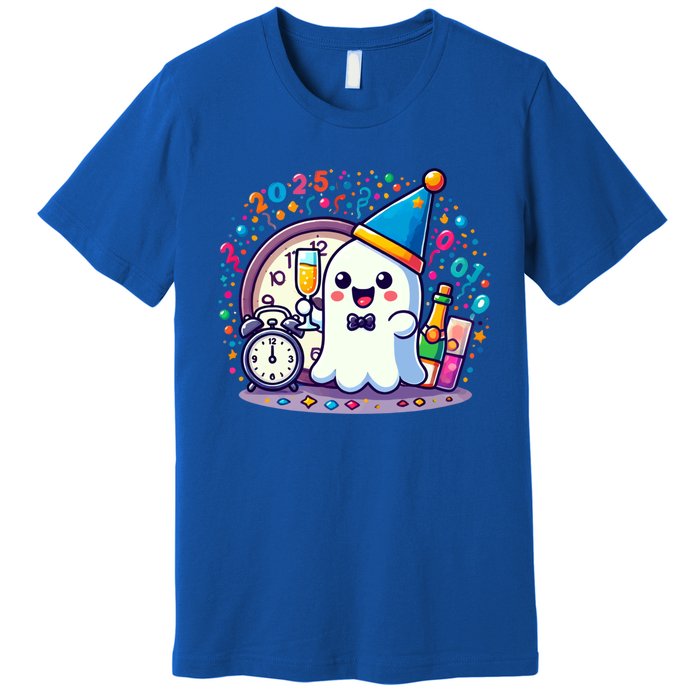 Cute Ghost Happy New Year 2025 New YearS Eve Party Costume Gift Premium T-Shirt