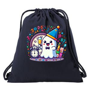 Cute Ghost Happy New Year 2025 New YearS Eve Party Costume Gift Drawstring Bag