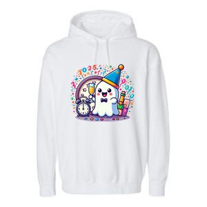 Cute Ghost Happy New Year 2025 New YearS Eve Party Costume Gift Garment-Dyed Fleece Hoodie